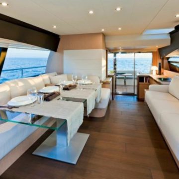62 ft White Luxury Ferretti Yachts Rental Dubai