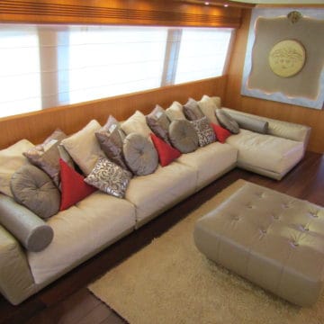 saloon area - 96 Ft - White versace- Yacht Rental Dubai