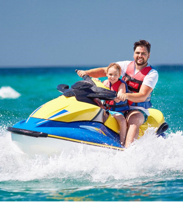 Father Daughter Riding Jetski - Add on Service Yacht Rental