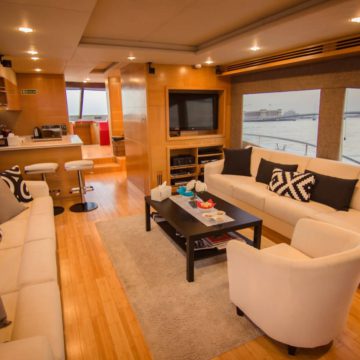 saloon - 62 ft White Luxury Ferretti Yachts Rental Dubai