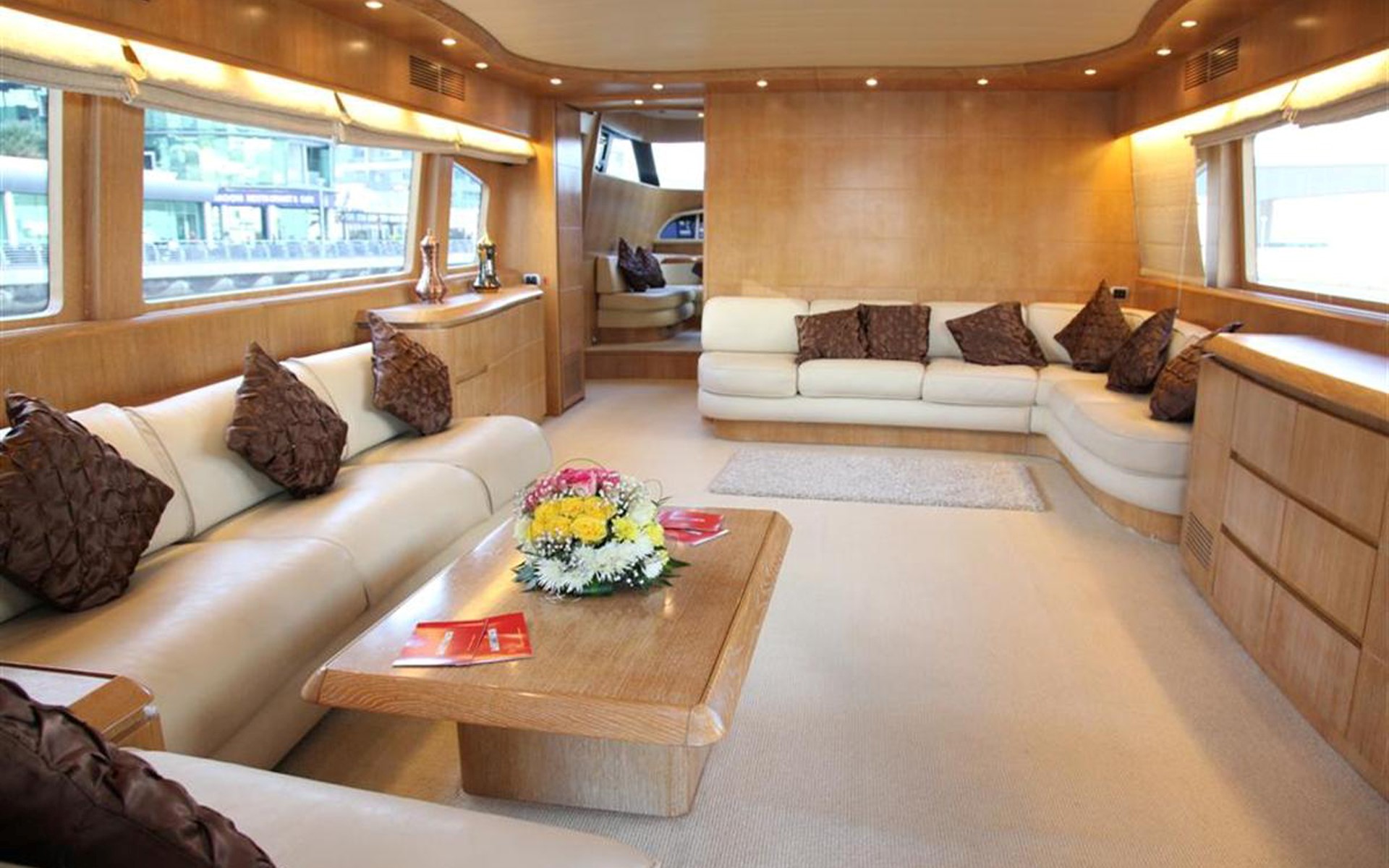 saloon area - yacht - yachts for rent in dubai